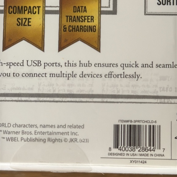 Harry Potter Wizarding World Sealed 3 Port Charging Hub USB-A - Picture 4 of 8